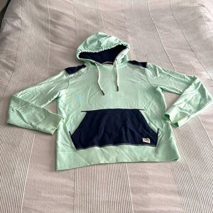 Jack & Jones Colour Block Mint Green and Navy Blue Hoodie Size Large